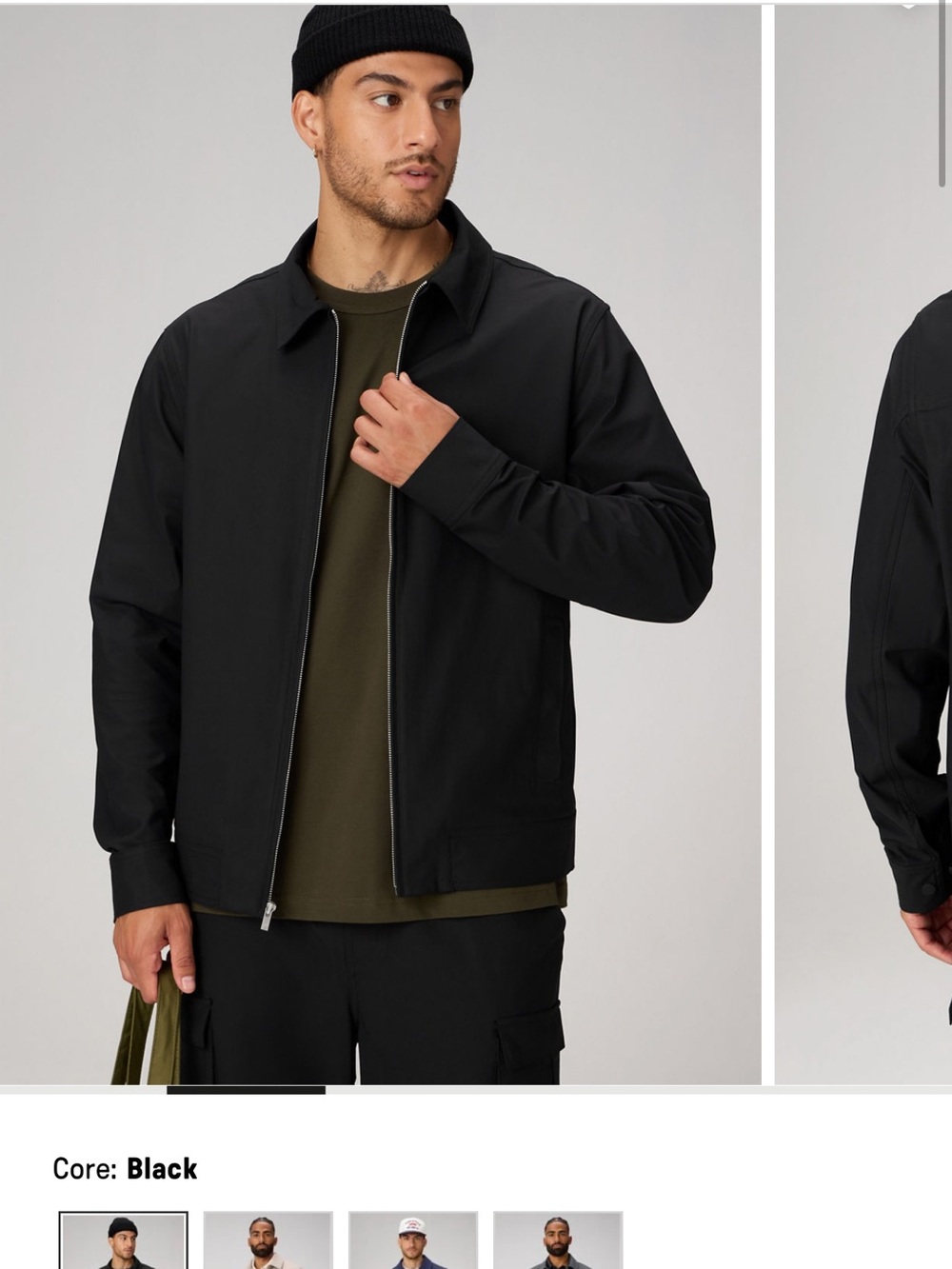 Fabletics Men's Black Lightweight Zip Jacket